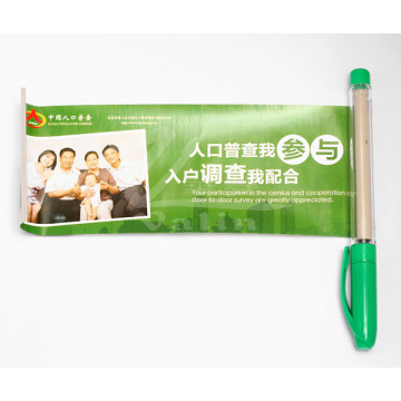 Pluma plástica promocional de Banner Pen Pull-out